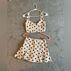 Zara polka dot skirt and top set
